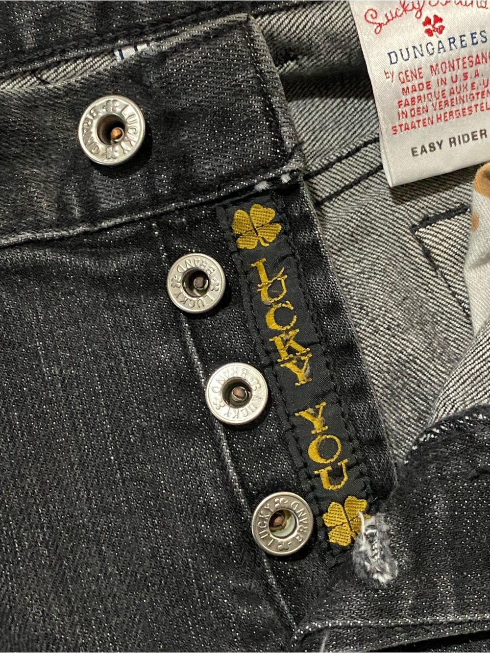 Lucky Brand Easy Rider Black Bootcut Jeans 6/28 Button Fly Vintage Y2K USA Made - Picture 3 of 11